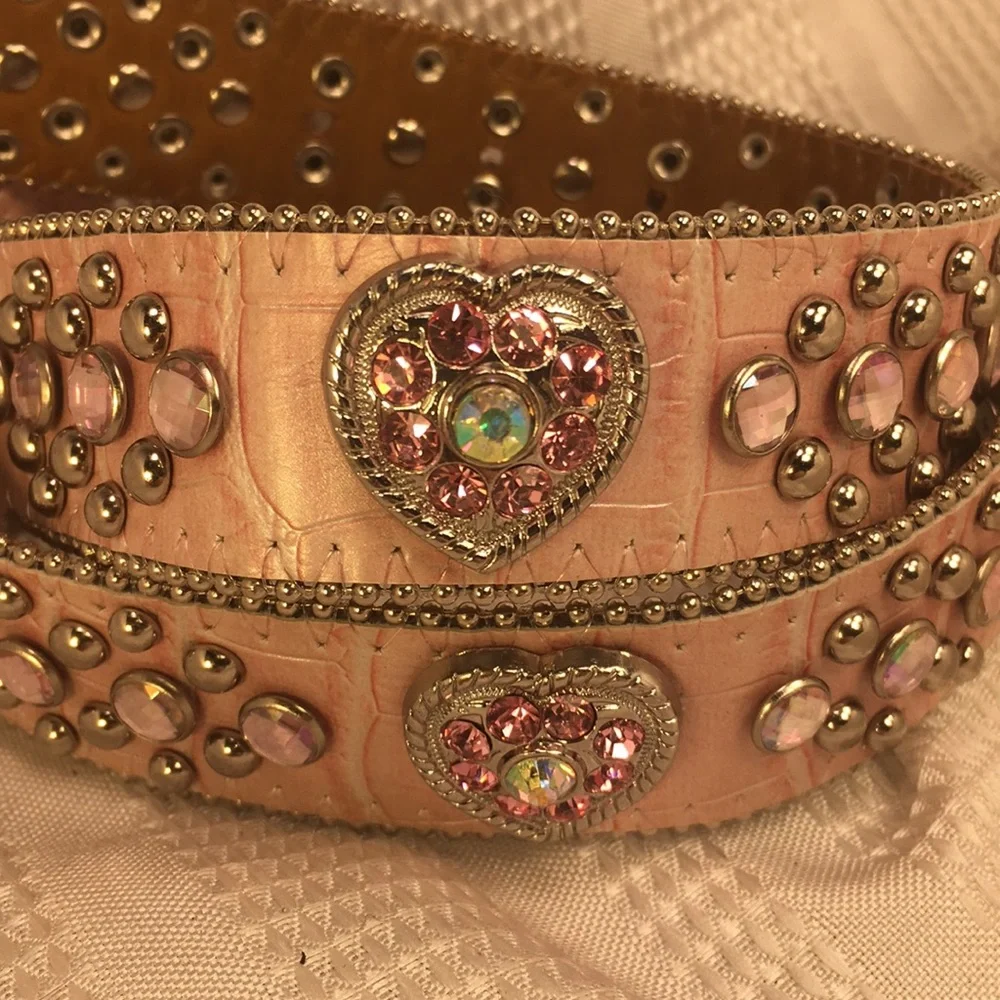 Leather/studs/jewels belt (ONLY!), almost new!
